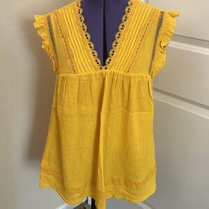 Neiman Marcus Ruffle Sleeve Boho Style Blouse